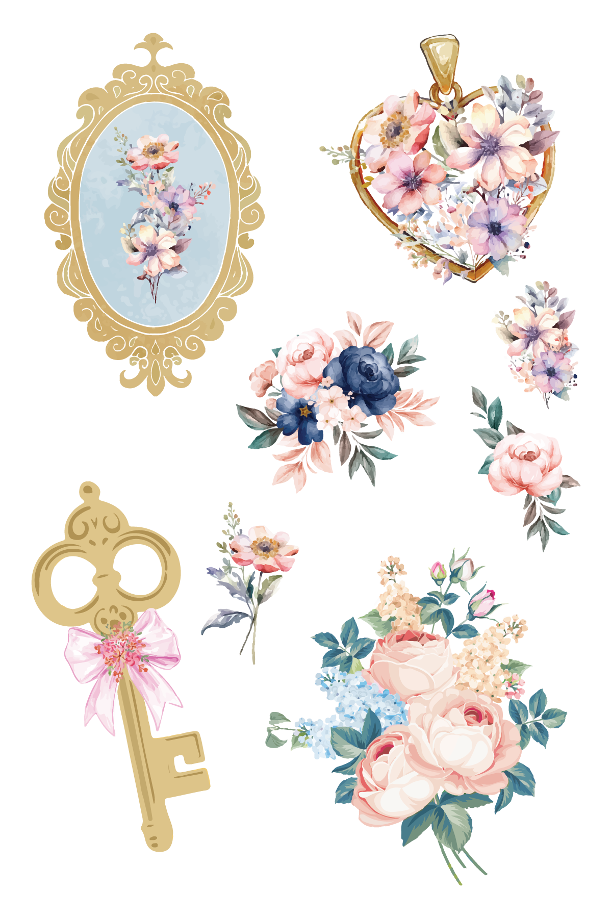 Rococo Flowers 4 in x 6 in