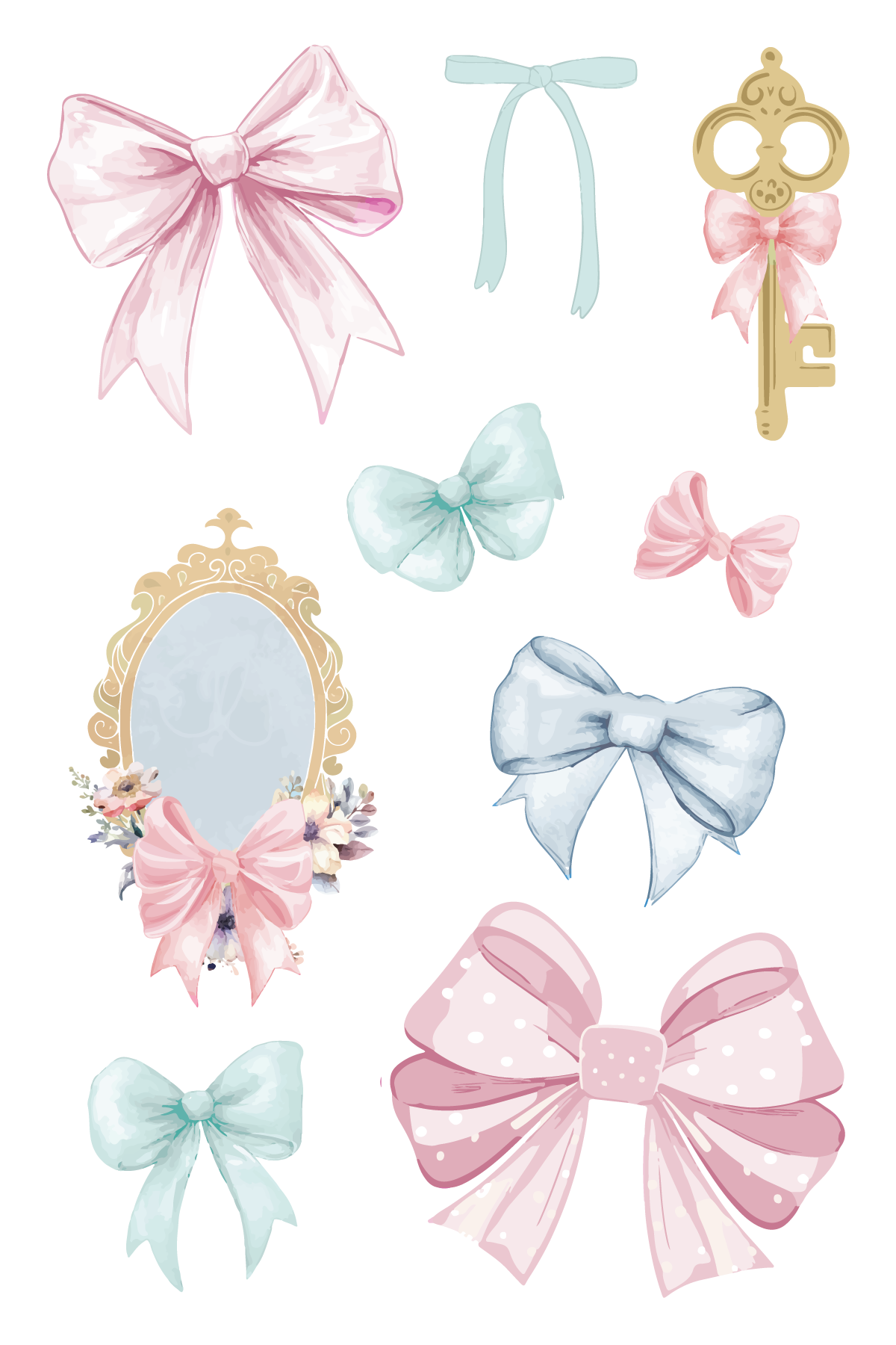 Rococo Bows 4 in x 6 in