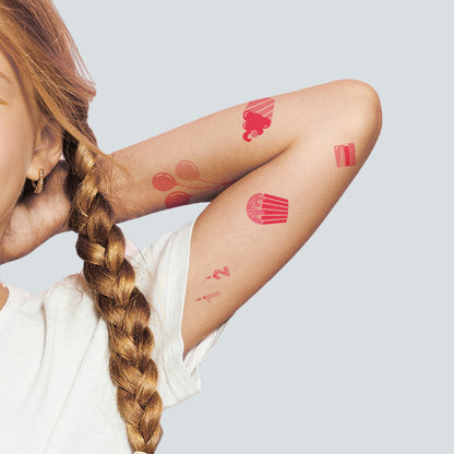 Pink Birthday Tattoos 4 in x 6 in