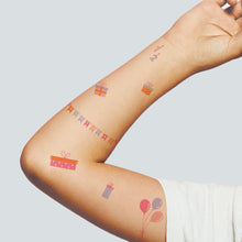 Pink Blue and Purple Birthday Tattoos 4 in x 6 in