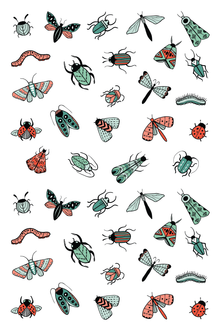 Tiny Bug Colorful Tattoo 27 in x 6 in