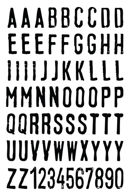 Grunge Letter Sheet 28 in x 6 in