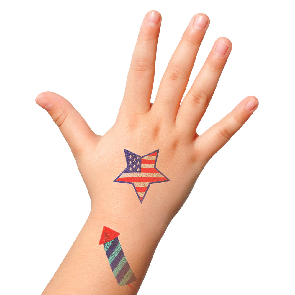 Patriotic Metallic Temporary Tattoos 22CT Assortment