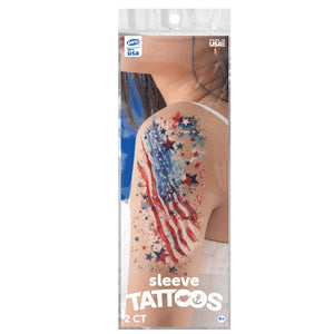 American Flag Americana Sleeve Tattoo 2CT