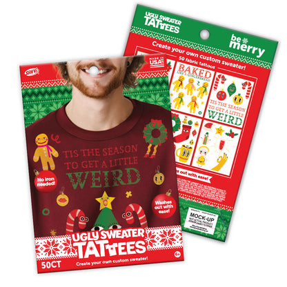 Ugly Sweater Tattees Weird & Baked 50 Pcs Assortment