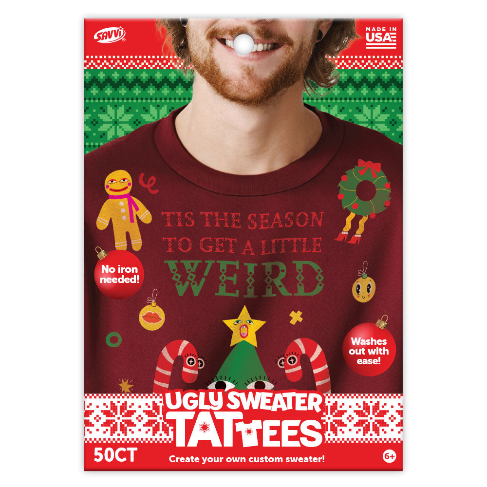 Ugly Sweater Tattees Weird & Baked 50 Pcs Assortment