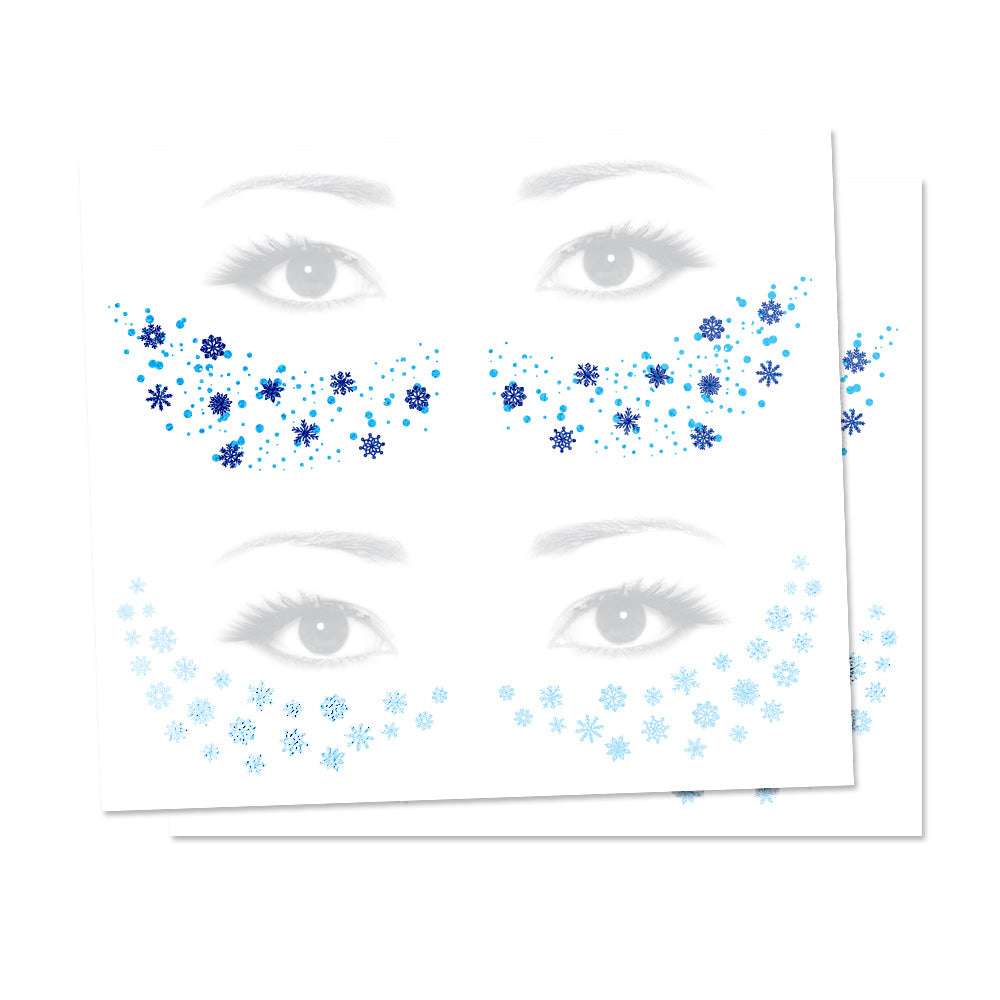 Winter Freckles Temporary Tattoos Snowflakes Party Pack 8 Tattoos Assortment