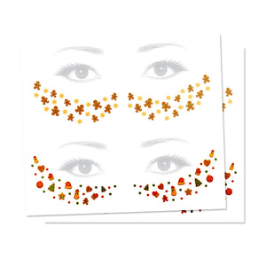 Christmas Freckle Temporary Tattoos Gingerbread Fun Party Pack 8 Tattoos