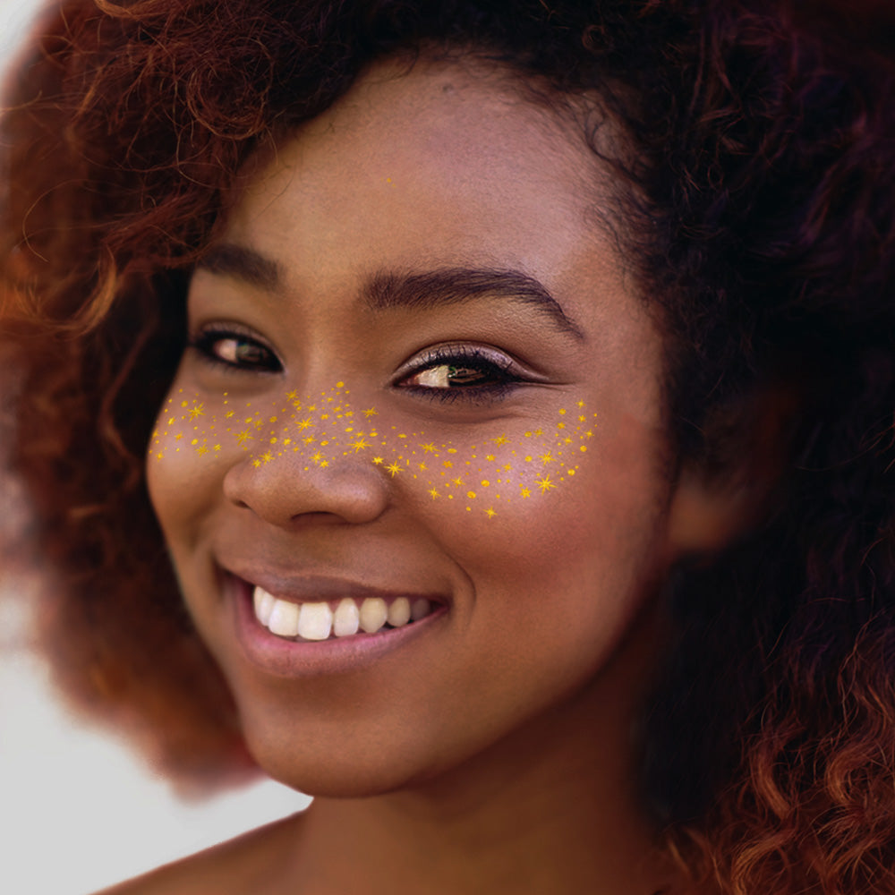 Golden Glam Freckle Temporary Tattoos Party Pack 6 Tattoos Assortment