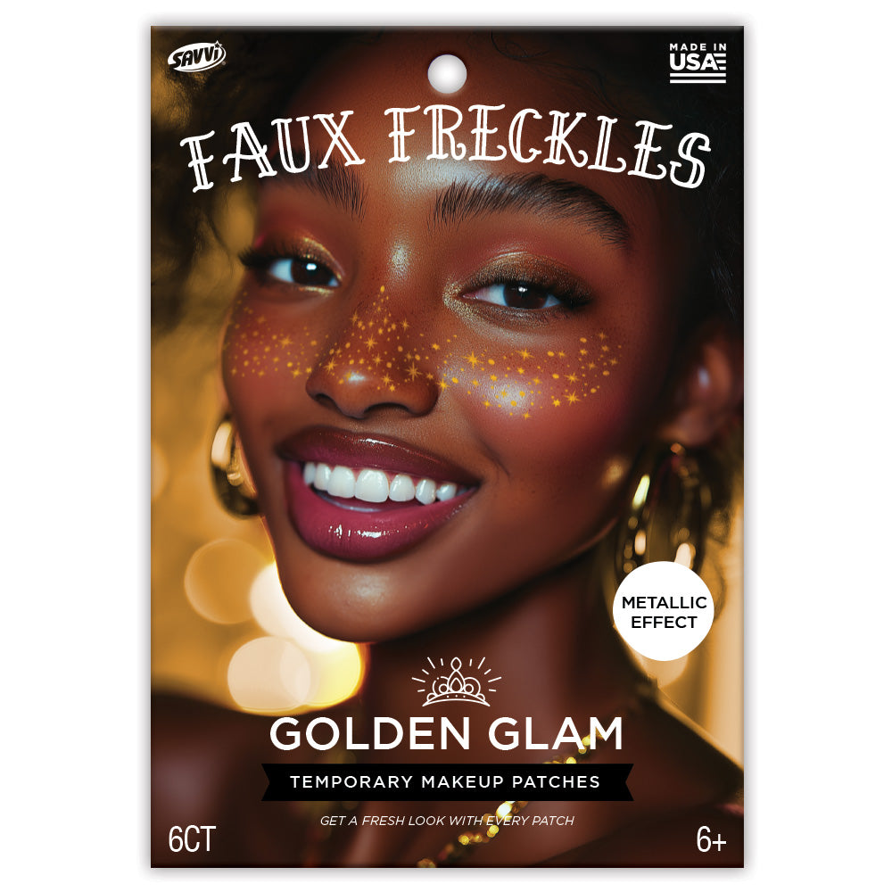 Golden Glam Freckle Temporary Tattoos Party Pack 6 Tattoos Assortment