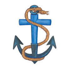 Traditional Anchor with Rope Temporary Tattoo 3.5 in x 2.5 in