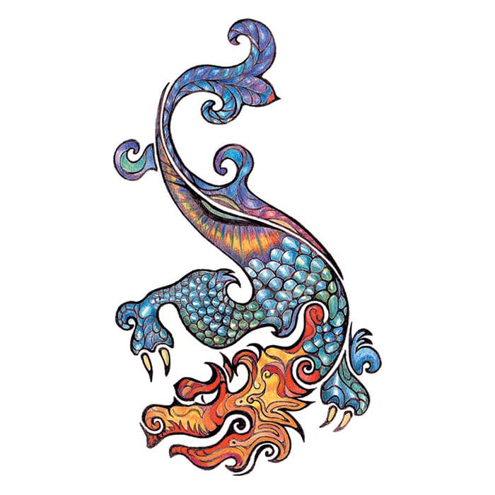 Traditional Dragon Temporary Tattoo 3.5 in x 2.5 in