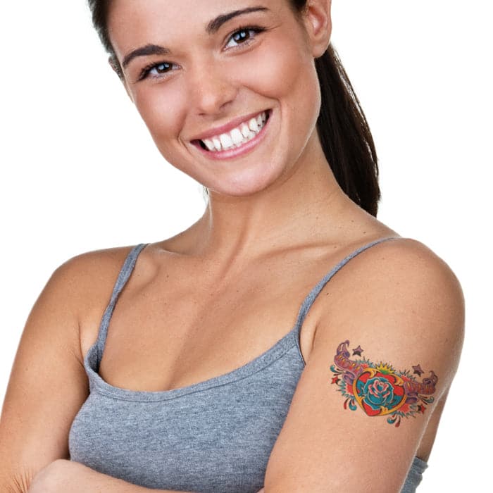 Traditional Mom and Dad Temporary Tattoo 3.5 in x 2.5 in