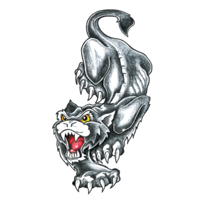 Traditional Black Panther Temporary Tattoo 3.5 in x 2.5 in