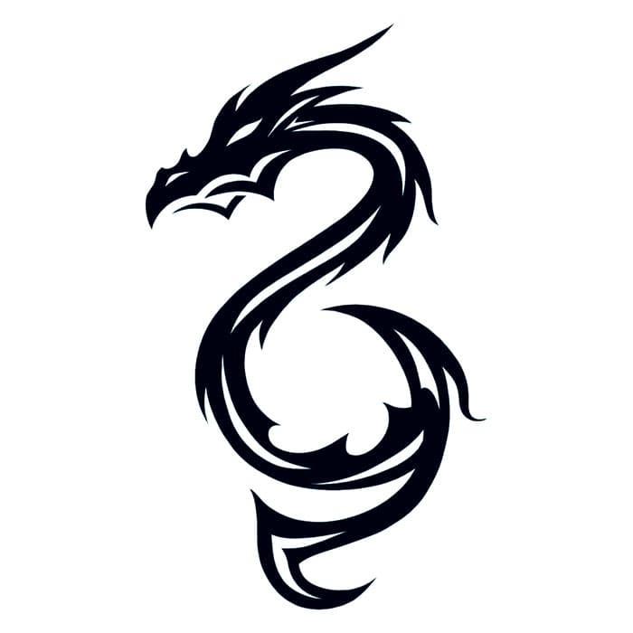 Black Dragon Temporary Tattoo 3.5 in x 2.5 in