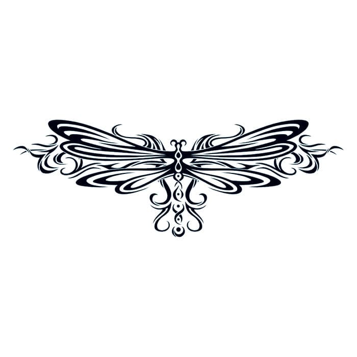 Tribal Dragonfly Tribal Temporary Tattoo 3.5 in x 2.5 in