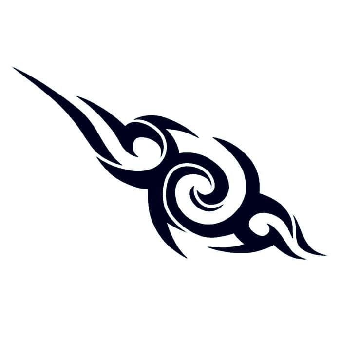 Tribal Swirl Design Temporary Tattoo 3.5 in x 2.5 in