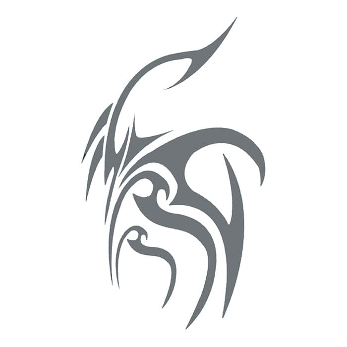 Tribal Gray Design Temporary Tattoo 3.5 in x 2.5 in