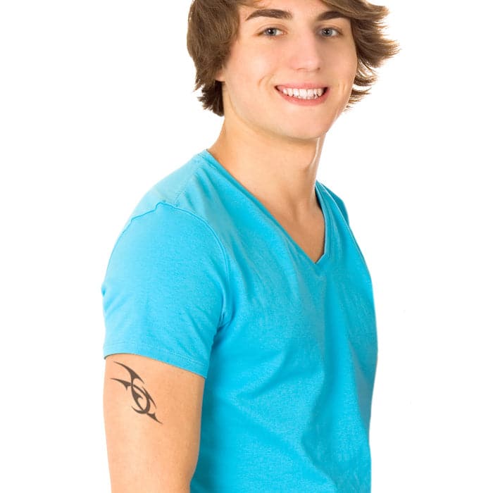 Intertwined Tribal Gray Design Temporary Tattoo 3.5 in x 2.5 in