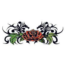 Tribal Small Rose Back Temporary Tattoo 3.5 in x 2.5 in