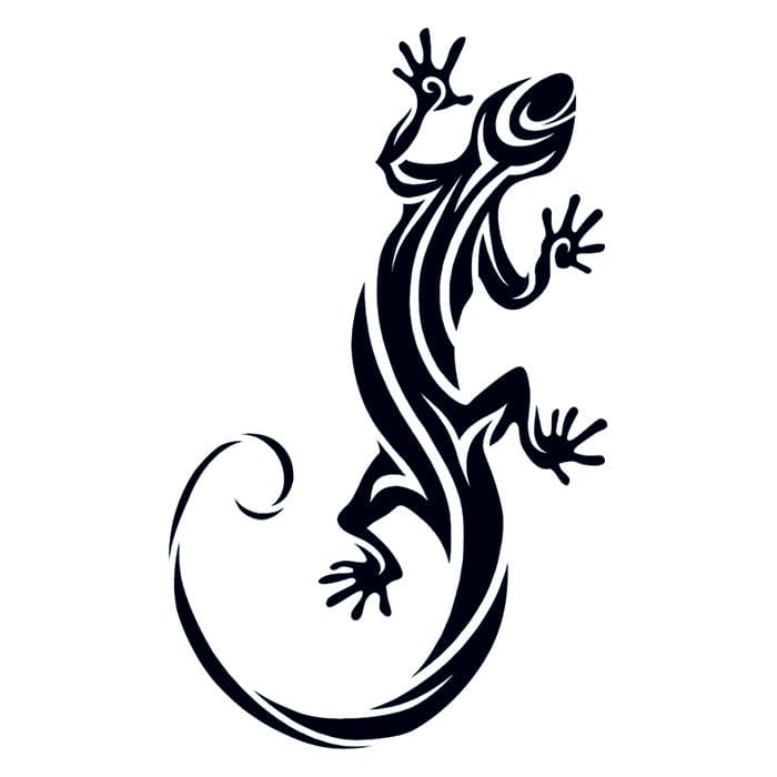 Tribal Lizard Temporary Tattoo 3.5 in x 2.5 in