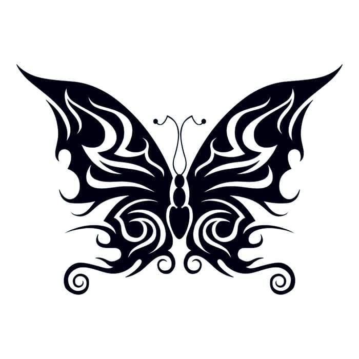 Tribal Bold Butterfly Temporary Tattoo 3.5 in x 2.5 in