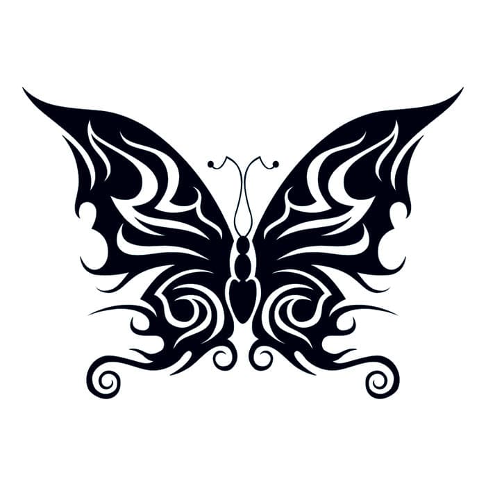 Tribal Bold Butterfly Temporary Tattoo 3.5 in x 2.5 in