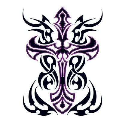 Tribal Cross Temporary Tattoo 3.5 in x 2.5 in