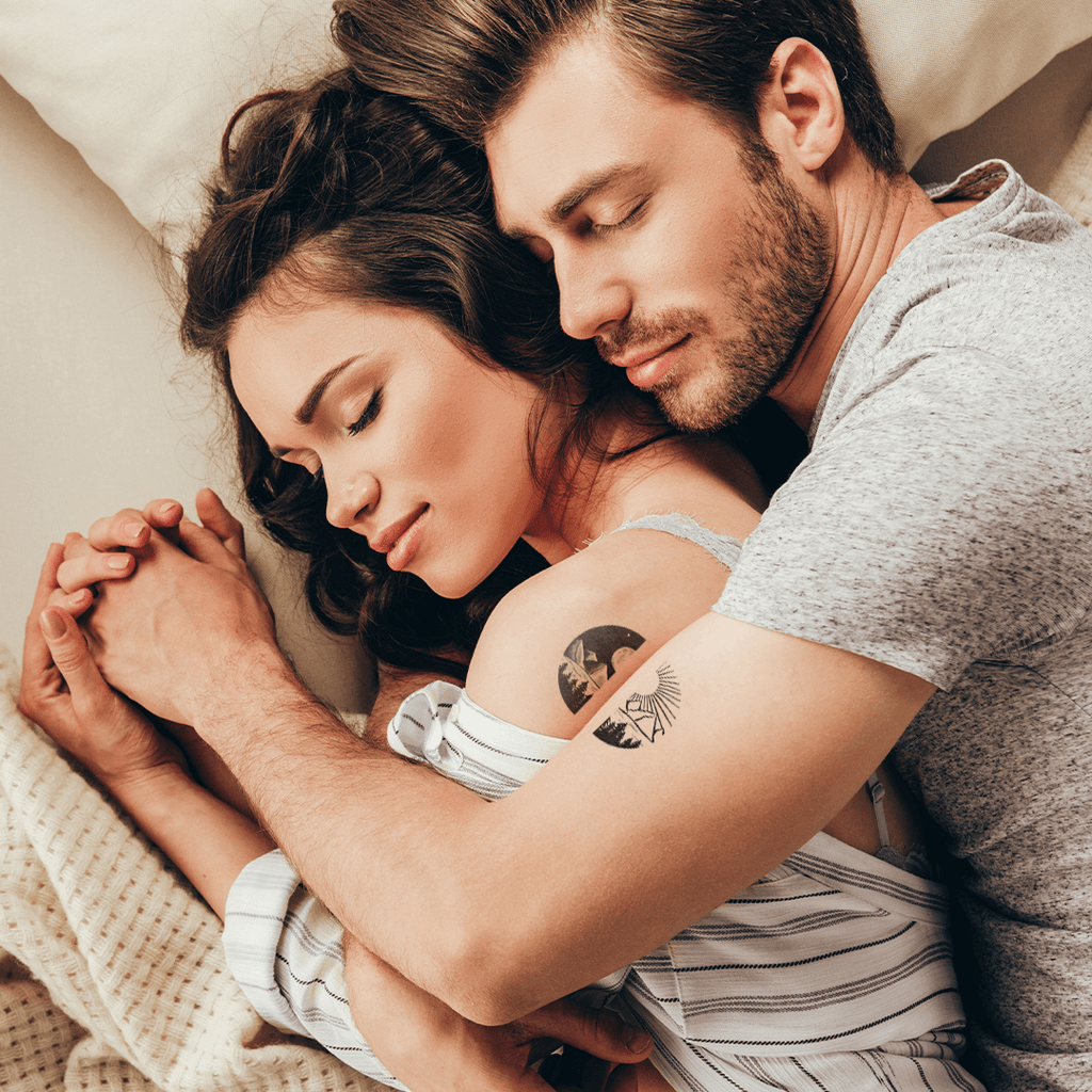 Sun and Moon Landscape Couples Temporary Tattoo 3 in x 3 in