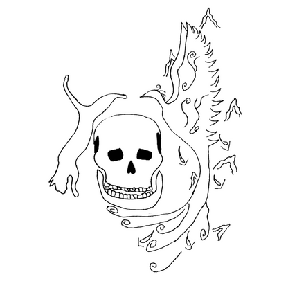 Skull Phoenix Temporary Tattoo 2 in x 2 in