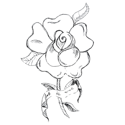 Rose Sketch Fate is Ours Temporary Tattoo 2 in x 2 in