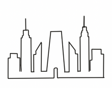 Skyline Outline Temporary Tattoo 2 in x 2 in