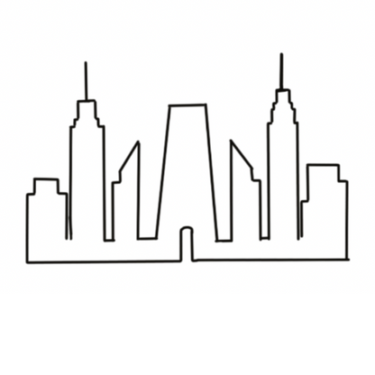 Skyline Outline Temporary Tattoo 2 in x 2 in