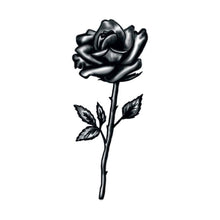Black and White Rose Stem Temporary Tattoo