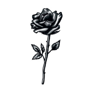 Black and White Rose Stem Temporary Tattoo
