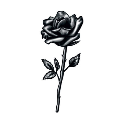 Black and White Rose Stem Temporary Tattoo