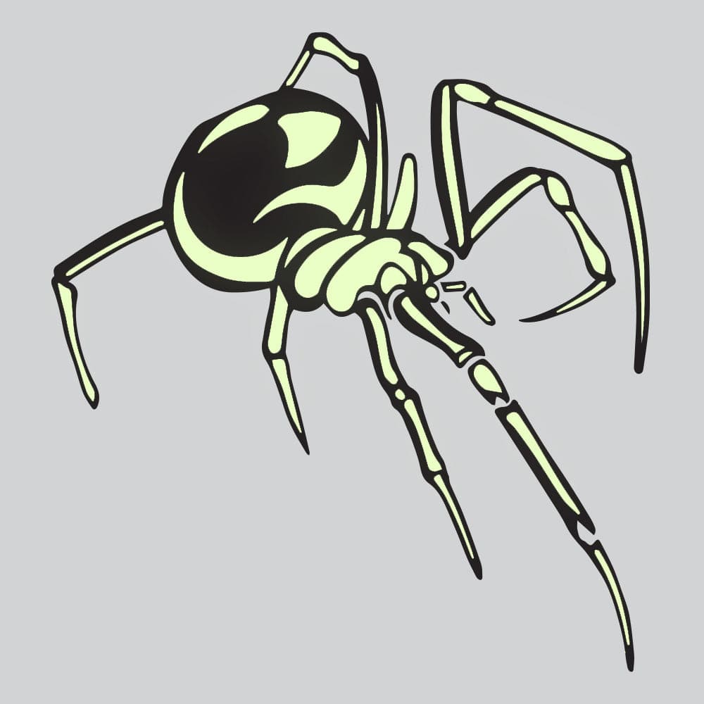 Glow in the dark spider temporary tattoo