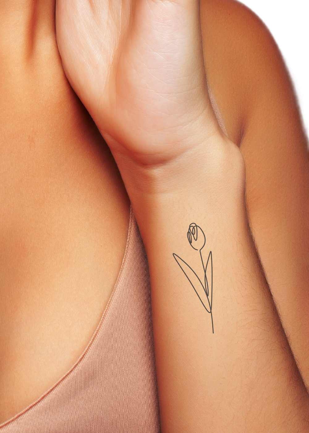 Tulip doodle semi permanent tattoo
