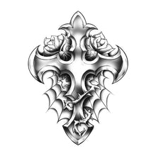 Urban Cross Temporary Tattoo 3.5 in x 2.5 in