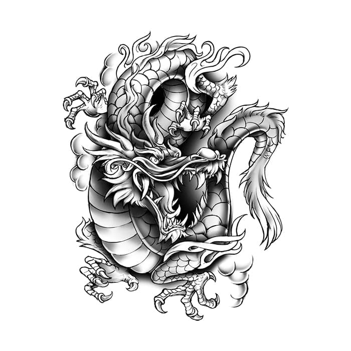 Urban Dragon Temporary Tattoo 3.5 in x 2.5 in