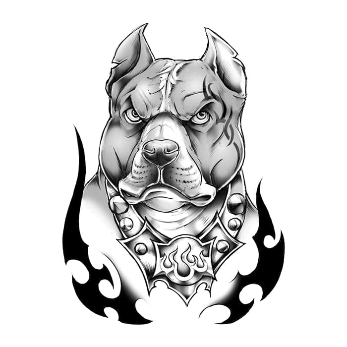 Urban Pit Bull Temporary Tattoo 3.5 in x 2.5 in