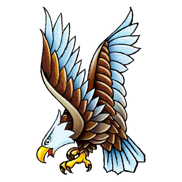Vintage Eagle Temporary Tattoo 3.5 in x 2.5 in