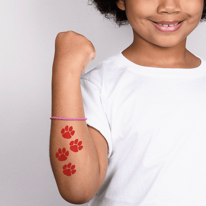 4 small paw prints red