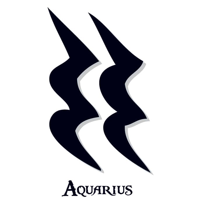 Zodiac: Aquarius Temporary Tattoo 3.5 in x 2.5 in