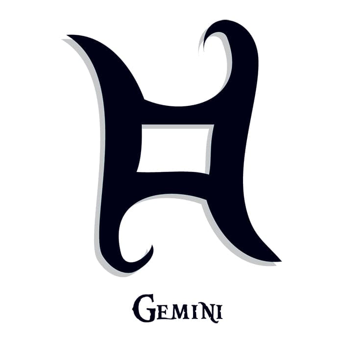 Zodiac: Gemini Temporary Tattoo 3.5 in x 2.5 in