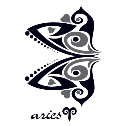 Zodiac: Aries Design Temporary Tattoo 3.5 in x 2.5 in