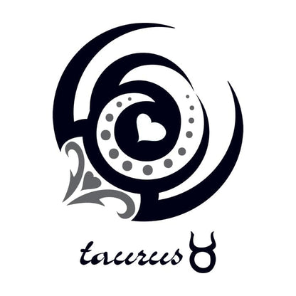 Zodiac: Taurus Design Temporary Tattoo 3.5 in x 2.5 in