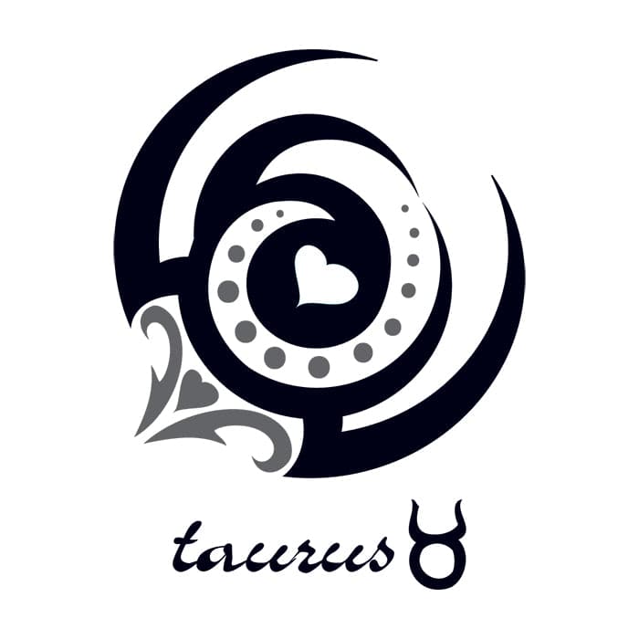 Zodiac: Taurus Design Temporary Tattoo 3.5 in x 2.5 in