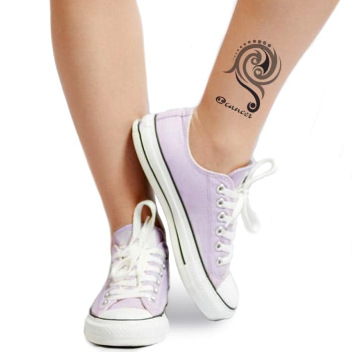 Zodiac: Cancer Design Temporary Tattoo 3.5 in x 2.5 in