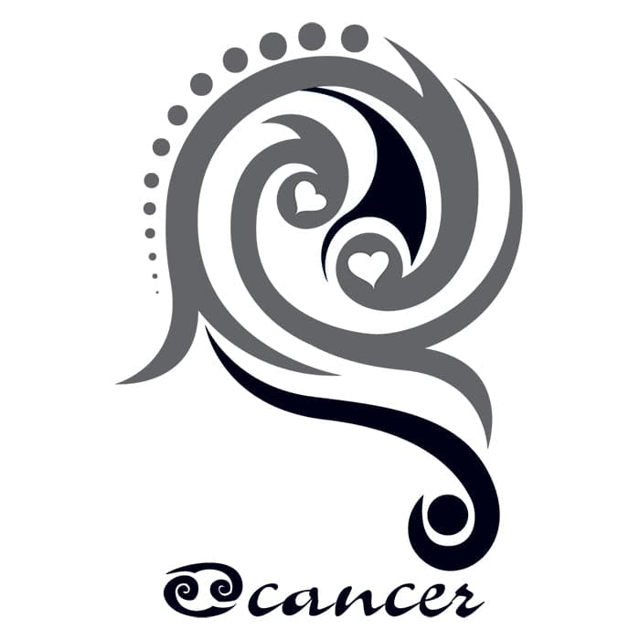 Zodiac: Cancer Design Temporary Tattoo 3.5 in x 2.5 in
